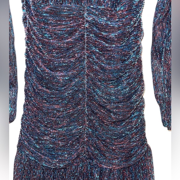 NWT fun party metallic ruffled dress Skies are blue size 6 - Picture 3 of 7